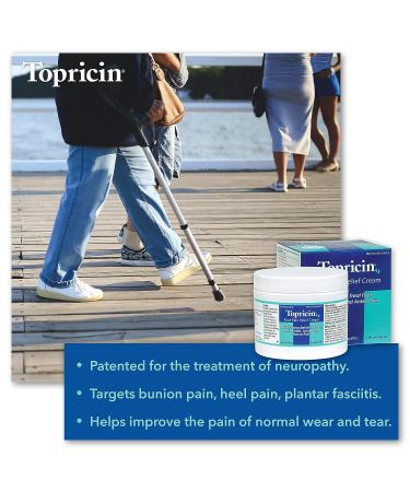 Topricin Foot Pain Relief Cream 4oz - Soothes Aches & Pains, Natural Formula - Buy Online on GoSupps.com