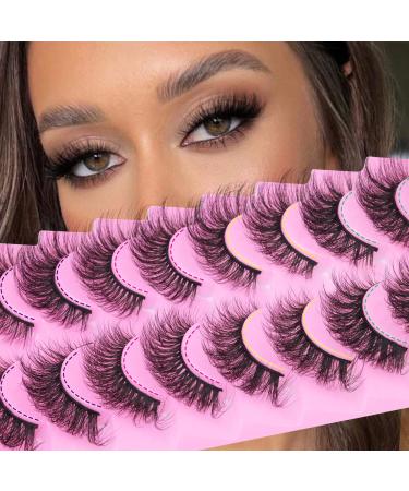 Fox Eye Lashes 5 Styles False Eyelashes Wispy Cat Eye Lashes Natural Look Fluffy Volume Eyelashes Pack 10 Pairs by Yawamica