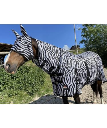 Breathable Eczema Ceiling for Horses - Elastic Neck & Insect Protection (135 cm White/Black) | Lightweight Summer Blanket - Buy Online on GoSupps.com
