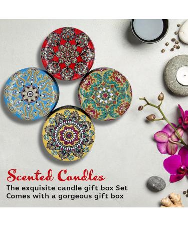Premium Scented Candles Gifts for Women Organic Soy Wax - 5.65 oz Large Aromatherapy Candles 4pk Metal Mothers Day Gifts Gifts for Her Valentines Gifts Presents for Anniversary (C) - Buy Online on GoSupps.com