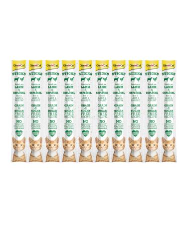 Gimcat sticks lamb & poultry - soft stings with high meat content and without added sugar - 1 multipack (10 sticks) 10er multipack lamb & poultry - Buy Online on GoSupps.com