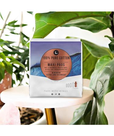 Organic Cotton Extra Long Overnight Pads - 56 Count Total - Buy Online on GoSupps.com