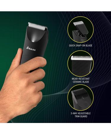Upkeeper Men's Body Hair Trimmer - Ceramic Blade, LED Light, Rechargeable, Waterproof - Groin Hair Trimmer for Wet/Dry Shaving - Buy Online on GoSupps.com