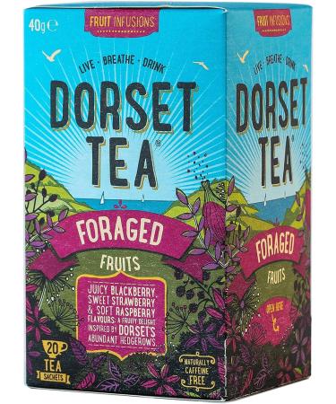 Dorset Tea Foraged Fruits Herbal Tea - 80 Fruit Tea Bags - Blackberry, Strawberry & Raspberry - Buy Online on GoSupps.com