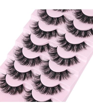 JIMIRE Faux Mink Fluffy Wispy Lashes 17MM - 7 Pairs | DIY Volume CC Curl Russian Strip False Eyelashes for Natural Look and Soft Volume - Buy Online on GoSupps.com