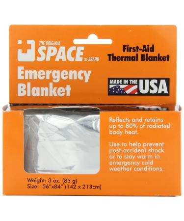 Grabber Outdoors The Original Space Brand Emergency Survival Blanket, Silver, 3oz. 56" X 84"