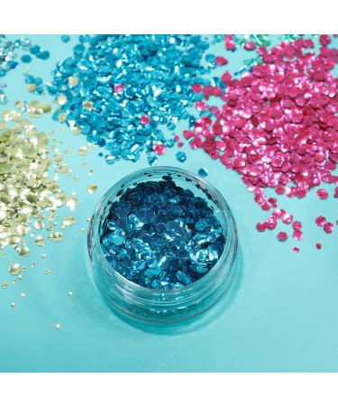 Biodegradable Eco-Glitter | Moon Glitter | 100% Organic Cosmetic Glitter Set (6x3g) with Fixation Gel | Face Body Nails Hair Lips - Buy Online on GoSupps.com