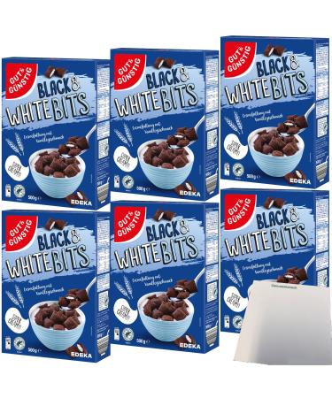 Gut&G nstig Lot de 6 paquets de 6 sachets de c r ales au cacao garni de cr me (6 x 500 g) + bloc usy