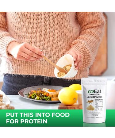 ecoEat Cricket Flour Powder - 100g Healthy Protein - Edible Insect Powder for Nutrition | International Shipping Available - Buy Online on GoSupps.com