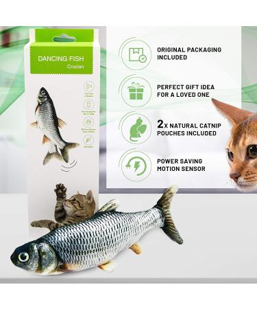 Flopping Fish Cat Toy - Interactive Kicker Toy with Catnip | USB-Charged Electric Toy for Exercise & Entertainment | Soft, Washable & Funny Moving Gift for Cats - Buy Online on GoSupps.com