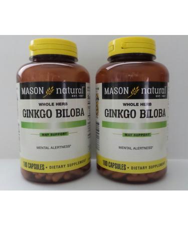 Mason Vitamins Ginkgo Biloba 500 mg 180 Gelatin Capsules per Bottle Pack of 2 Bottles Total 360 Capsules
