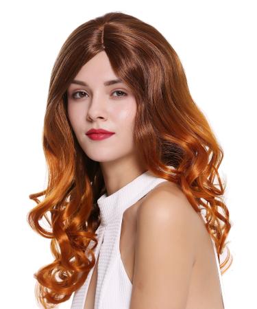 WIG ME UP - SA097-6TW8 wig ladies wig long curly parting ombre brown red mix
