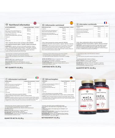 Maca Root Ginseng L-Arginine Energy Booster Capsules | Sports Performance Support with Zinc Vitamin C & B | Antioxidant Formula for Reduced Fatigue | 120 Vegan Capsules by N2 Natural Nutrition - Buy Online on GoSupps.com