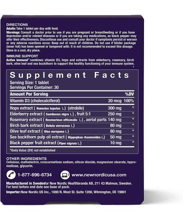 New Nordic Active Immune - Immune Support Tablets | 30 Count - Buy Online on GoSupps.com