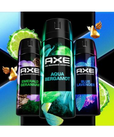 AXE Fine Fragrance Collection Premium Deodorant Body Spray for Men - Aqua Bergamot | 72H Odor Protection & Freshness | Infused with Essential Oils | 4 oz - International Shipping Available - Buy Online on GoSupps.com