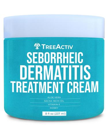 TreeActiv Seborrheic Dermatitis Cream 8oz Psoriasis Cream for Face and Body Hydrating Seborrheic Dermatitis Treatment Eczema Psoriasis Cream for Scalp Dry Skin Lotion and Body Cream 500+ Uses