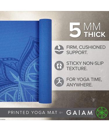 Gaiam Premium 5mm Print Yoga Mat - Non Slip Exercise Mat for Yoga, Pilates & Workouts - Altitude Point Design - 68 x 24 - Buy Online on GoSupps.com