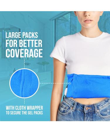 JJ CARE Gel Ice Packs - Pack of 2 Reusable Hot & Cold Compress for Pain Relief - Flexible Therapy for Injuries on Knee, Back, Neck, Wrist & Ankle - Buy Online on GoSupps.com