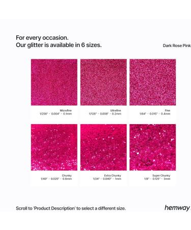 Hemway Ultra Sparkle Glitter Dark Rose 100g - Multi-Purpose Epoxy Resin for Arts, Crafts, and Beauty - Cosmetic Safe Body, Hair, Face, Nails - Weddings, Tumblers, Flowers - Premium Dark Rose Pink Glitter - Buy Online on GoSupps.com