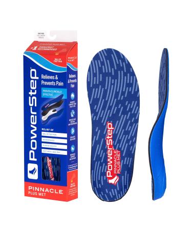PowerStep Pinnacle Plus Ball of Foot Pain Relief Orthotics - Shoe Inserts for Metatarsalgia Arch Support and Morton's Neuroma Pain Relief - Shoe Insoles with Metatarsal Pad (M 10-10.5 F 12) Men's 10-10.5 / Women's 12 Red/Blue