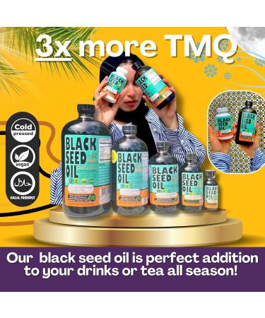 Black Seed Oil 8 Oz - Premium Nigella Sativa Cold-Pressed Turkish Black Cumin Oil - High Strength 3X Thymoquinone - Natural Support - Super Food - Buy Online on GoSupps.com