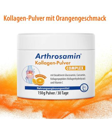 Collagen Powder with Bioactive Glucosamine Curcumin Collagen Peptides and Vitamin C for More Mobility - Orange - 5.30 Oz - Buy Online on GoSupps.com