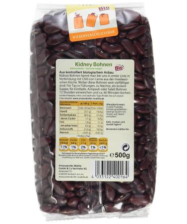 Organic Antersdorfer Muehle Kidney Beans - Pack of 6 (6 x 500g) | International Shipping Available - Buy Online on GoSupps.com
