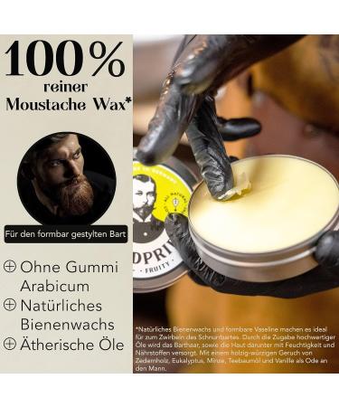 Beardpride Bartwachs - Original Beard Wax for Men | Beeswax Mustache & Beard Styling | Perfect Gift (55g) - Buy Online on GoSupps.com