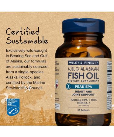 Shop Wiley's Finest Wild Alaskan Fish Oil - 1000mg EPA, 60 Softgels - Buy Online on GoSupps.com