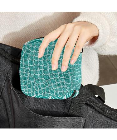 Fish Scales Pattern Sanitary Napkin Storage Bag - Portable Period Kit for Women, Teen Girls - Menstrual Cup Pouch & Tampon Bags - Color 7 - Buy Online on GoSupps.com