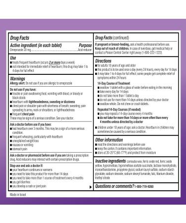 Amazon Basic Care Omeprazole Delayed Release Tablets 20 mg - Acid Reducer, 14 Count Pack - Buy Online on GoSupps.com