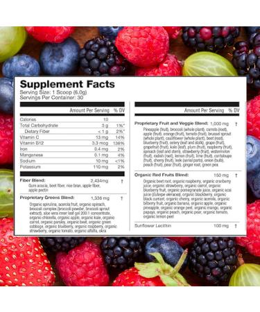 310 Nutrition Organic Superfood Greens Powder Super Green Powder Supplement with Daily Greens Spirulina Vegetable Enzymes & Antioxidants Immunity Boost Mixed Berry 30 Servings Greens - Mixed Berry - Buy Online on GoSupps.com