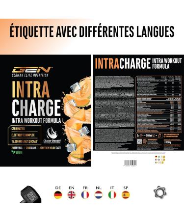Intra Charge Workout Drink 1 2 kg - Complexe hautement dos avec Cluster Dextrin 9 EAA et BCAA essentiels L-glutamine L-glycine taurine matrice d' lectrolytes - v g talien (Honeydew melon) - Buy Online on GoSupps.com