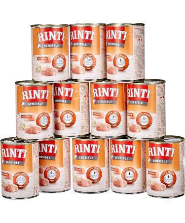 RINTI Sensible Chicken & Rice 12x400g - Premium Pet Food Pack of 12 for Healthy Dogs - Buy Online on GoSupps.com