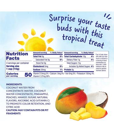 Dole Fruit Bowls Pineapple Peach Mango in Coconut Water - Gluten Free Healthy Snack, 4oz Cups (Pack of 6) - Buy Online on GoSupps.com