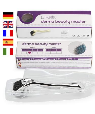 Lunata Dermaroller with 540 needles needle length: 0.25mm derma scooter with needles made of stainless steel microneedling scooter with instructions in German 0.25mm