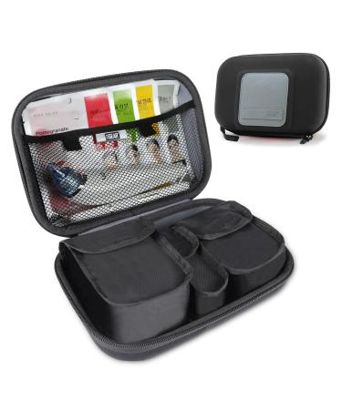 USA GEAR Hard Shell Cosmetic Travel Bag with Removable Pouches  Weather Resistant Exterior - Cosmetic Organizer - Toiletry Bag for Face Steamer  Gua Sha  Blackhead Remover  Face Masks  Beauty Products