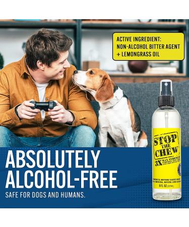 Emmy's Best Pet Products Stop The Chew 3X Strength Anti Chew Bitter Spray for Dogs - Alcohol-Free - 8oz - Buy Online on GoSupps.com