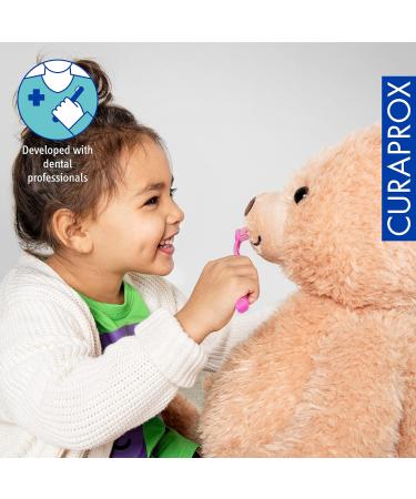 Curaprox CS Kids Toothbrush - Ultra Soft 5500 CUREN Bristles Small Head Pink - Best Manual Toothbrush for Children - Buy Online on GoSupps.com