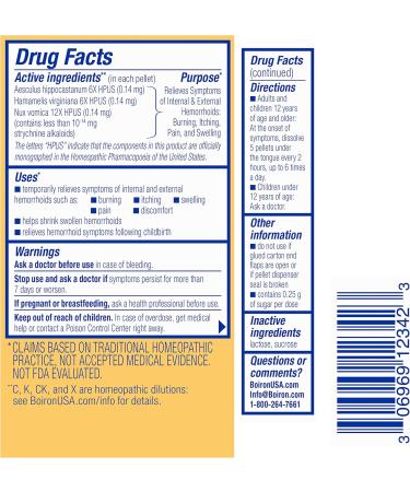 Boiron HemCalm On The Go Travel Essential for Hemorrhoid Relief of Pain Itching Swelling or Discomfort - 2 Count (160 Pellets) - Buy Online on GoSupps.com