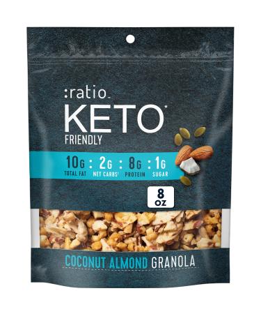 :ratio Keto Friendly Coconut Almond Granola 8 oz (Pack of 5)