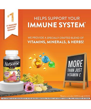 AirBorne Kids Vitamin C Gummies - 42 Assorted Fruit Flavors for Ages 4+ - Buy Online on GoSupps.com