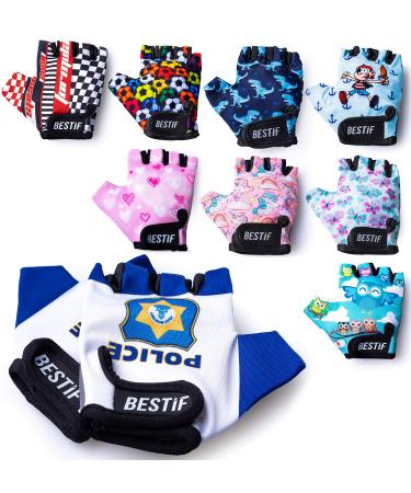 Bestif Kinder Bicycle gloves for boys and girls fingerless cycling gloves half -finger |VelcroGel upholstery butterfly S/M