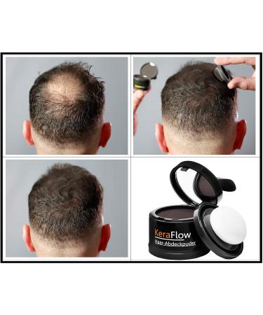 KeraFlow Root Powder - Medium Brown Hair Concealer & Thickening Powder for Grey Roots & Thinning Hair - 4g - Buy Online on GoSupps.com