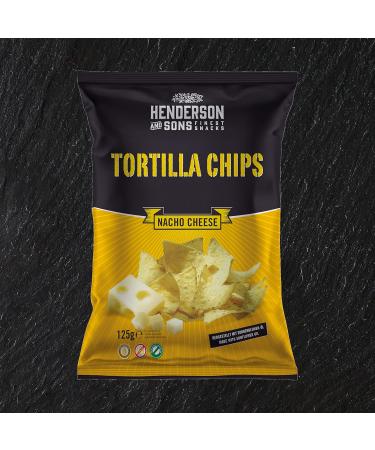 Henderson and Sons Nacho Cheese Tortilla Chips - 125g | Perfect Sports Snack for Football & Parties - Buy Online on GoSupps.com