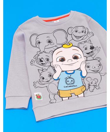 CoComelon Kids Sweatshirt | Ello Pepe Boba Kiki Animal Characters Sweater | Nursery Rhyme Education Songs Jumper | Grey 4-5 Years - Buy Online on GoSupps.com