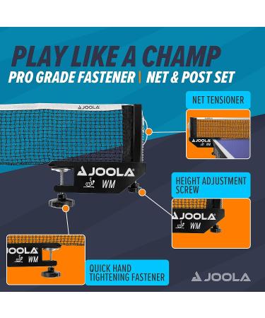 JOOLA WM Professional Table Tennis Net and Post Set - ITTF Tournament Approved | 72in Regulation Ping Pong Net - Buy Online on GoSupps.com