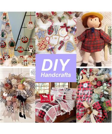 Whaline Christmas Plaid Fabric Squares - 30 Pcs Buffalo Check Cotton Fabric 5x5 inches, Red Green Black White Quilting Patchwork, DIY Art Craft Sewing - Buy Online on GoSupps.com