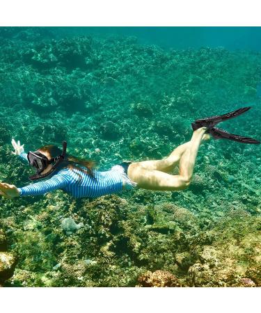 Kesida Snorkeling Set for Adults - Long Fins, Dry Top Snorkel, Anti-Leak Mask - M/L Size - Black - Buy Online on GoSupps.com