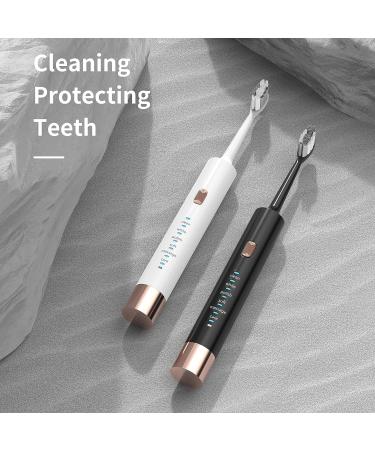 High Frequency Electric Toothbrush Set - 2 Pack, IPX7 Waterproof, USB Quick Charge, Rechargeable 60 Days - Black/White - Buy Online on GoSupps.com